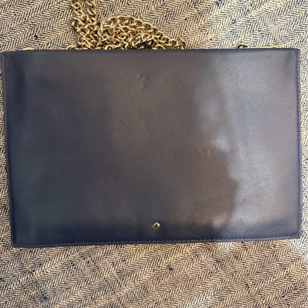 Kate Spade “Madison Avenue” collection Floral navy clutch with chain - Picture 3 of 3